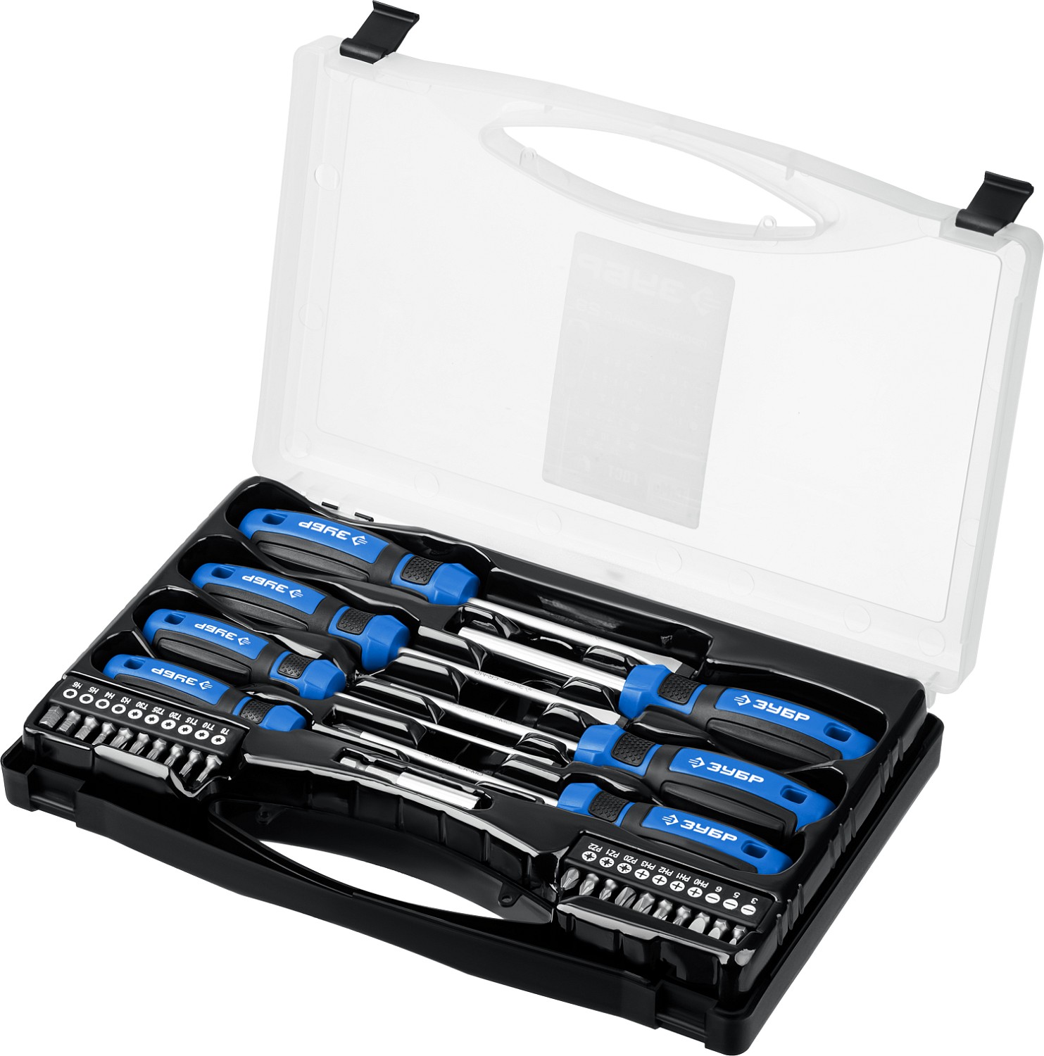 ЗУБР 28 шт., набор отверток 25240_z01 Профессионал купить по цене 2 000 ₽ в интернет магазине ТЕХСАД