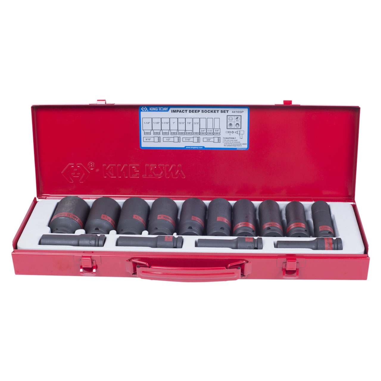 Набор ударных глубоких торцевых головок 1/2'', шестигранные, 3/8''-1-1/4'', 15 предметов KING TONY 4416SP купить по цене 10 450 ₽ в интернет магазине ТЕХСАД