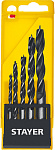 STAYER 5 шт., Ø 4-5-6-8-10 мм, набор спиральных сверл по дереву ''M-type'' 2942-H5_z02 Professional купить по цене 350 ₽ в интернет магазине ТЕХСАД