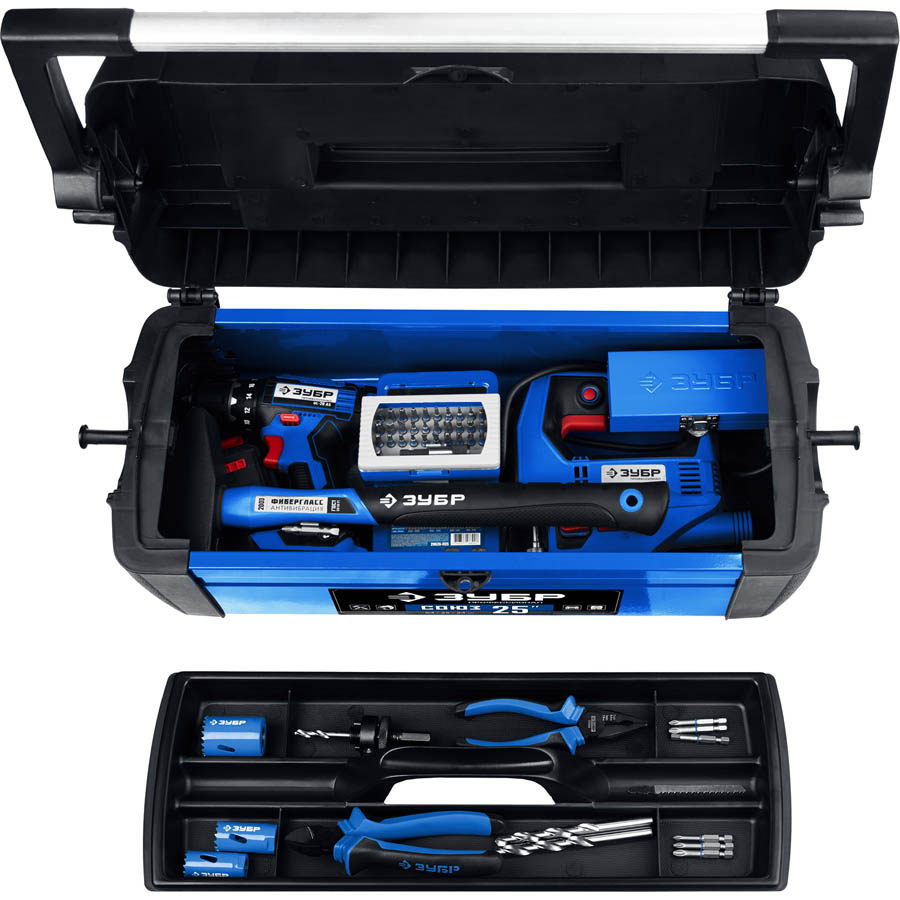 ЗУБР 640 х 250 х 240 мм (25''), металлический, ящик для инструмента ''СОЮЗ-25'' 38151-25_z01 купить по цене 4&nbsp;810 ₽ в интернет магазине ТЕХСАД