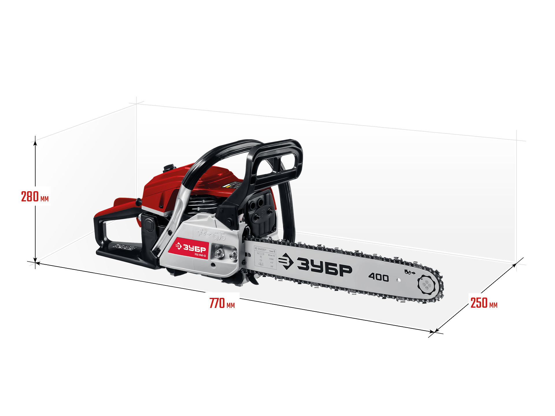 ЗУБР 1.5 кВт/2 л.с, 400 мм, пила цепная бензиновая ПБЦ-М40-40 Мастер купить по цене 9&nbsp;040 ₽ в интернет магазине ТЕХСАД