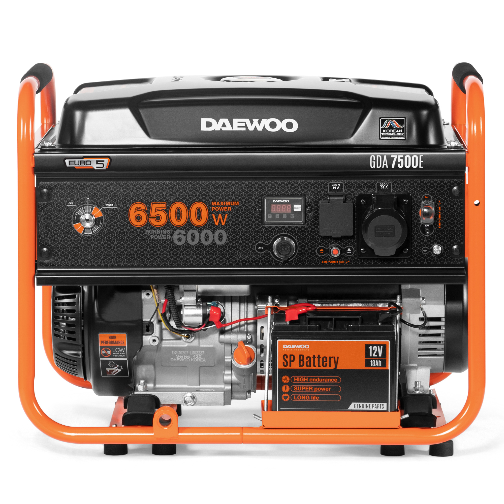 Бензиновый генератор DAEWOO GDA 7500E купить по цене 82&nbsp;990 ₽ в интернет магазине ТЕХСАД