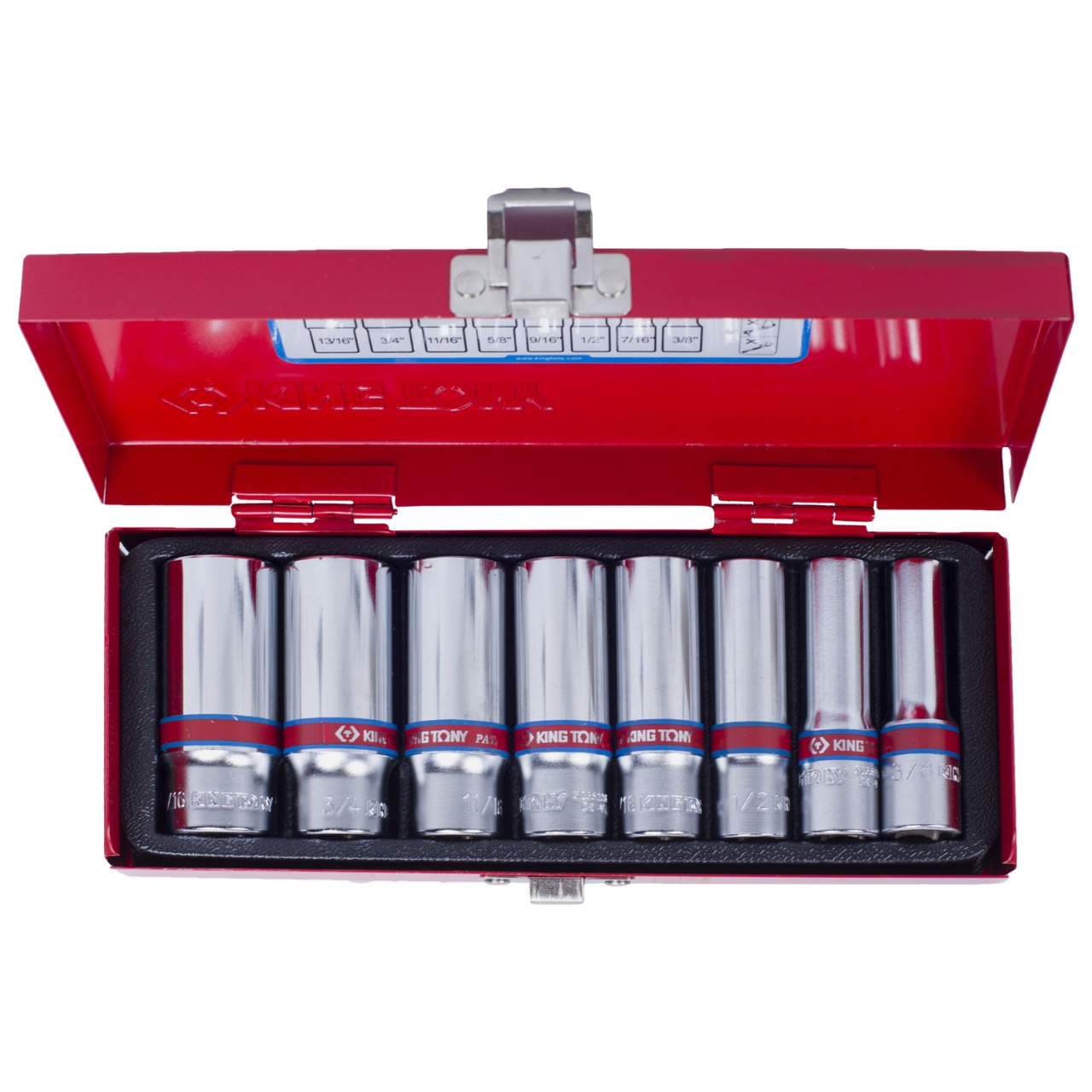 Набор глубоких торцевых головок 3/8'', шестигранные, 3/8''-13/16'', 8 предметов KING TONY 3508SR купить по цене 2 520 ₽ в интернет магазине ТЕХСАД