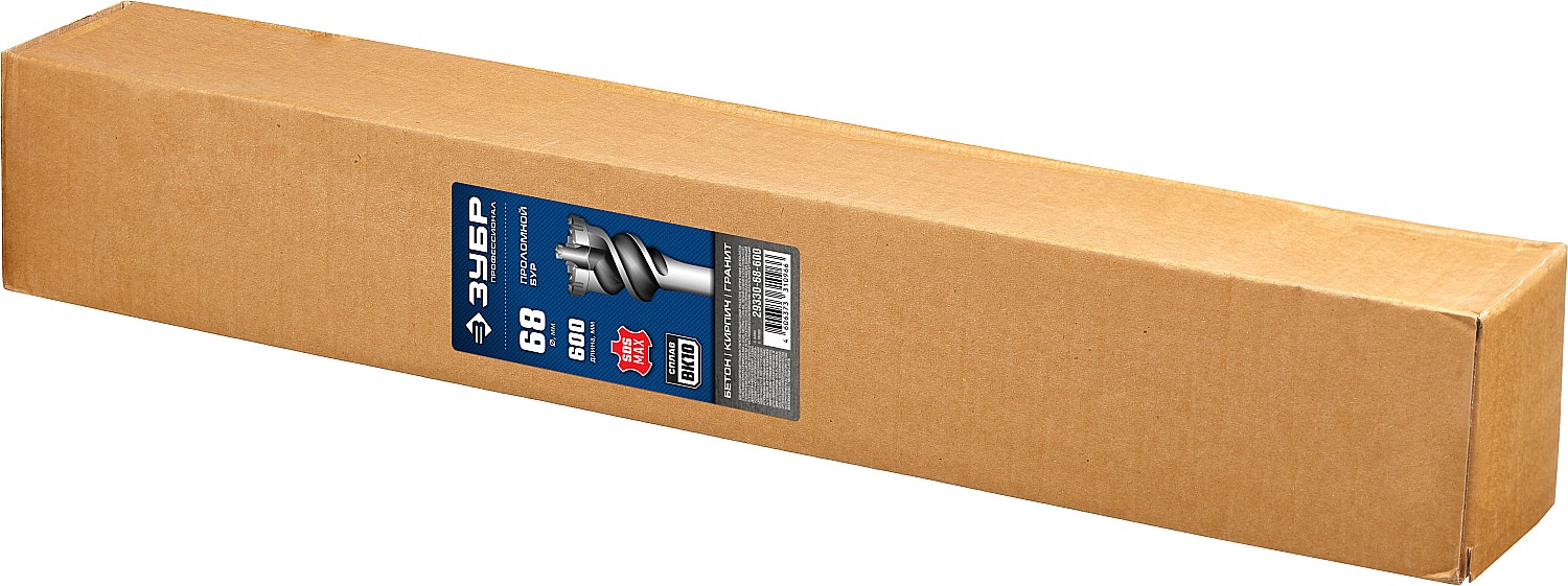 ЗУБР d=68 x 600 мм, проломной, SDS-max, бур по бетону 29330-68-600 Профессионал купить по цене 13 120 ₽ в интернет магазине ТЕХСАД
