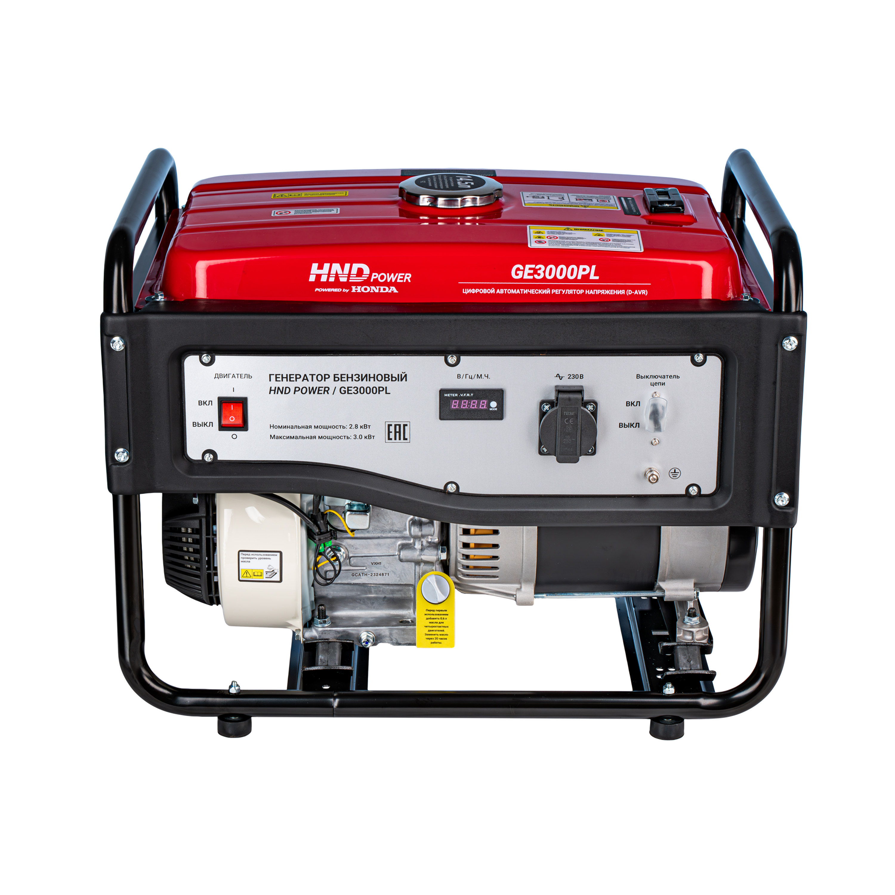Бензиновый генератор HND GE3000PL (с двигателем Honda, 3 кВт) купить по цене 49&nbsp;900 ₽ в интернет магазине ТЕХСАД
