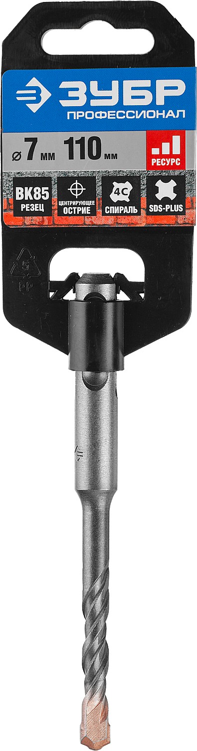 ЗУБР  7 x 110 мм, SDS-Plus, бур по бетону 29314-110-07_z01 Профессионал купить по цене 47 ₽ в интернет магазине ТЕХСАД