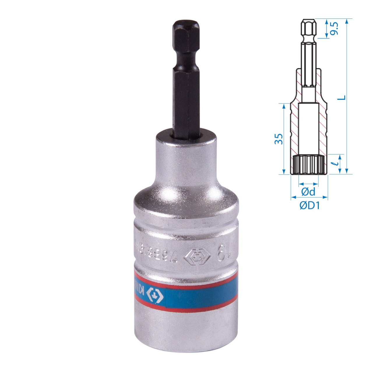 Головка для шуруповерта двенадцатигранная 1/4'', 19 мм, L = 80 мм KING TONY 76B819M купить по цене 430 ₽ в интернет магазине ТЕХСАД