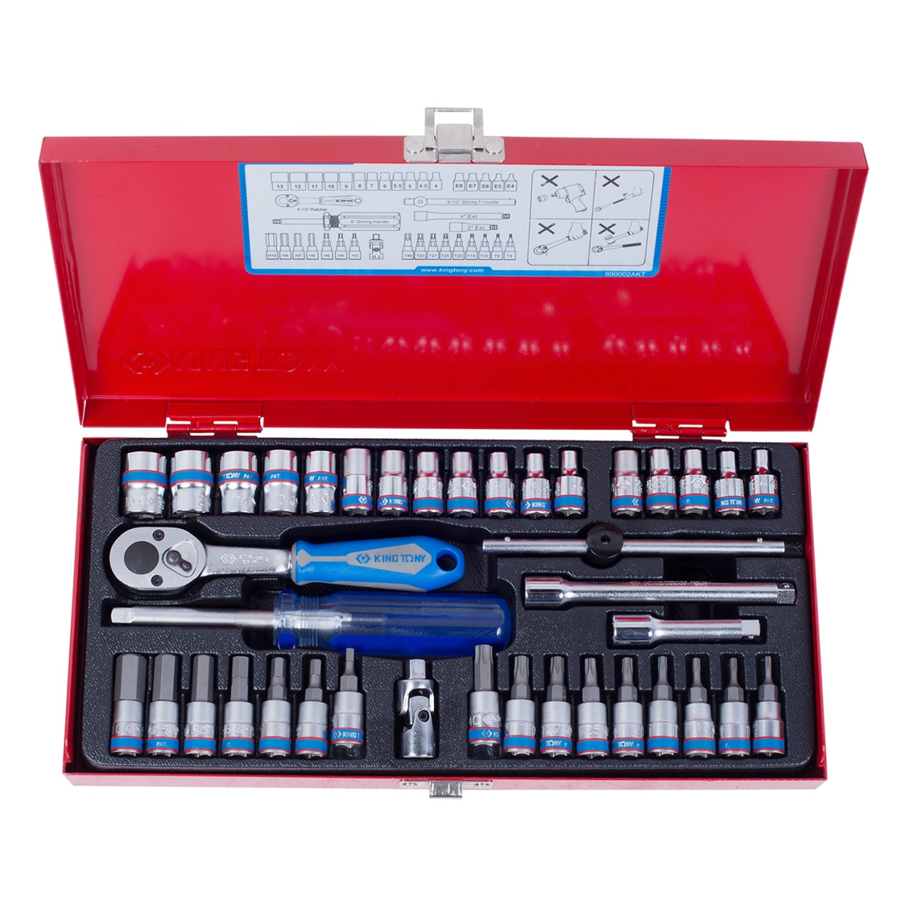 Набор торцевых головок с принадлежностями 1/4'', шестигранные, 4-13 мм, 39 предметов KING TONY 2539MR купить по цене 6 200 ₽ в интернет магазине ТЕХСАД