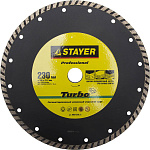 STAYER Ø 230х22.2 мм, алмазный, сегментный, круг отрезной для УШМ TURBO-Pro 3662-230_z01 Professional купить по цене 1 323 ₽ в интернет магазине ТЕХСАД