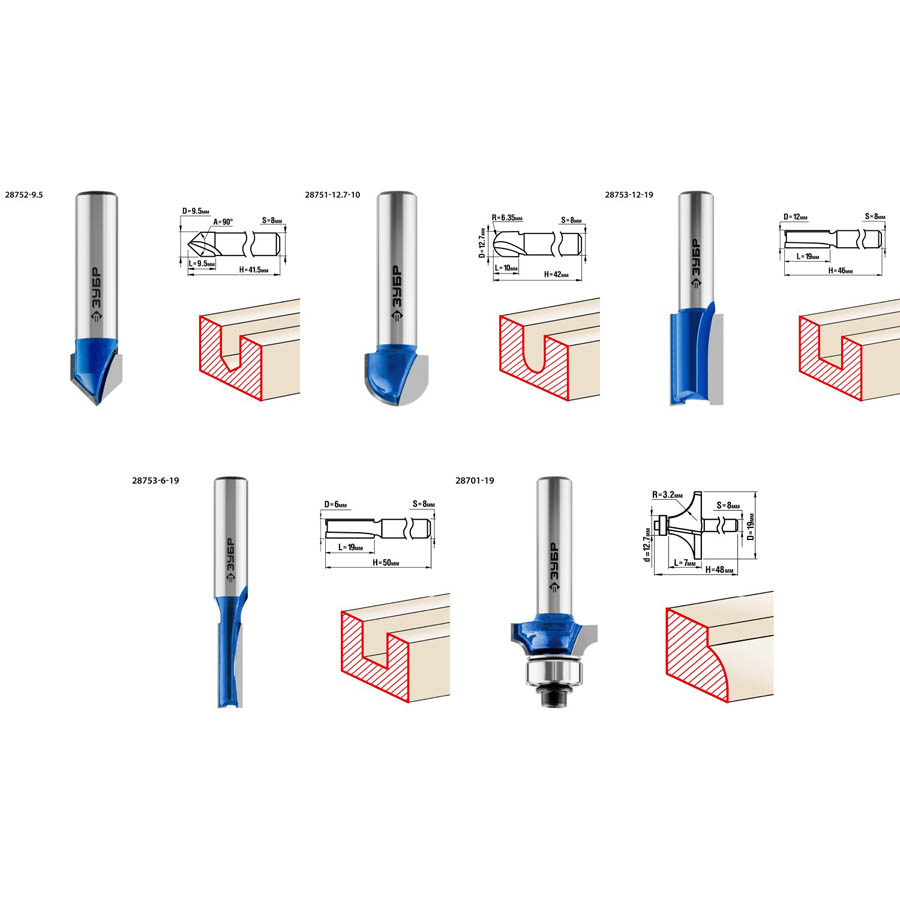 ЗУБР набор профильных фрез по дереву, 5 шт., 28795-H5 Профессионал ЗУБР набор профильных фрез по дереву, 5 шт., 28795-H5 Профессионал купить по цене 1 920 ₽ в интернет магазине ТЕХСАД