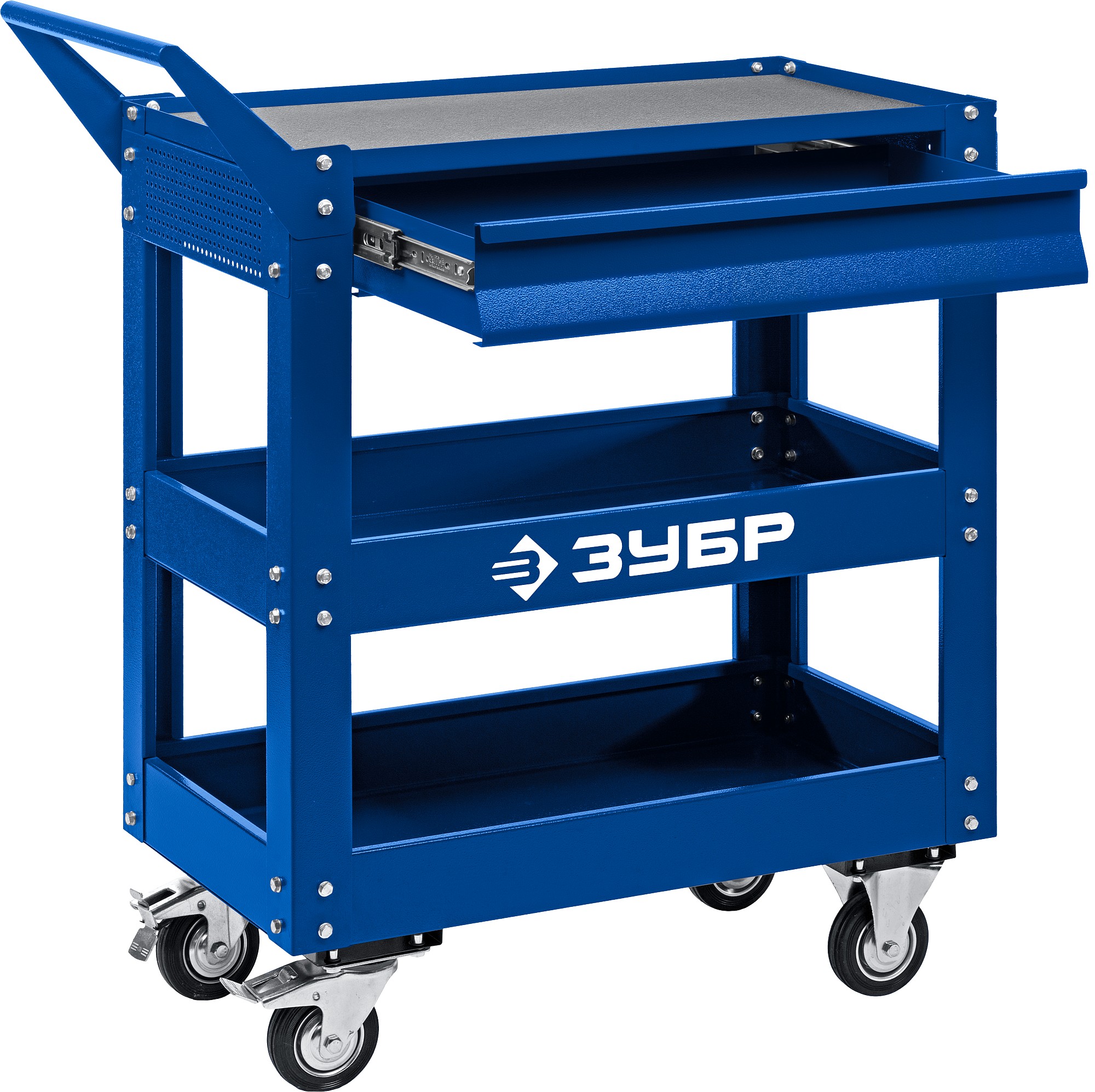 ЗУБР 1 ящик + 2 полки, 820х405х955 мм, инструментальная тележка 38914 Профессионал купить по цене 18 030 ₽ в интернет магазине ТЕХСАД