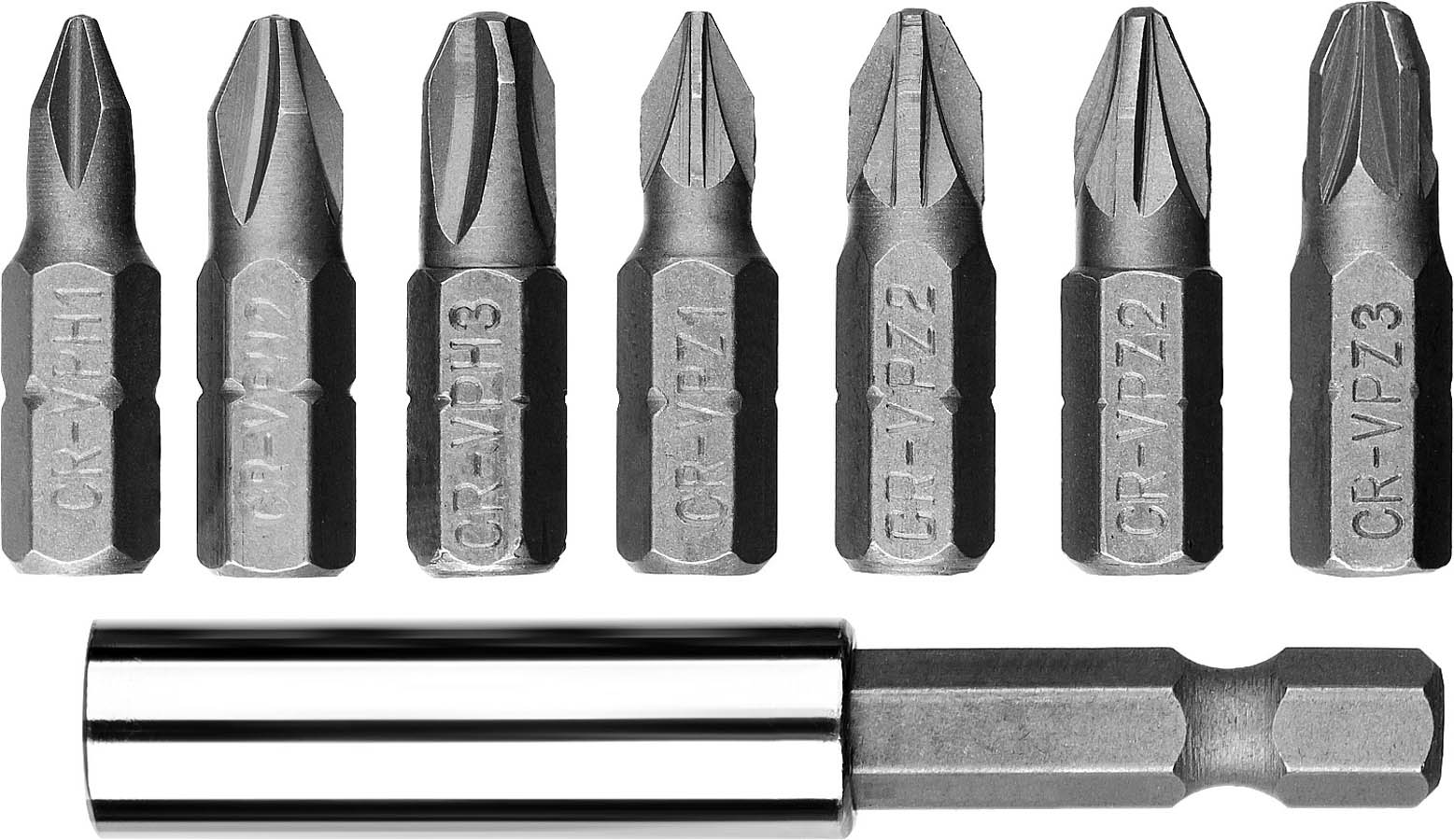 ЗУБР 8 шт., набор бит с адаптером МХ-8 26089-H8 купить по цене 340 ₽ в интернет магазине ТЕХСАД