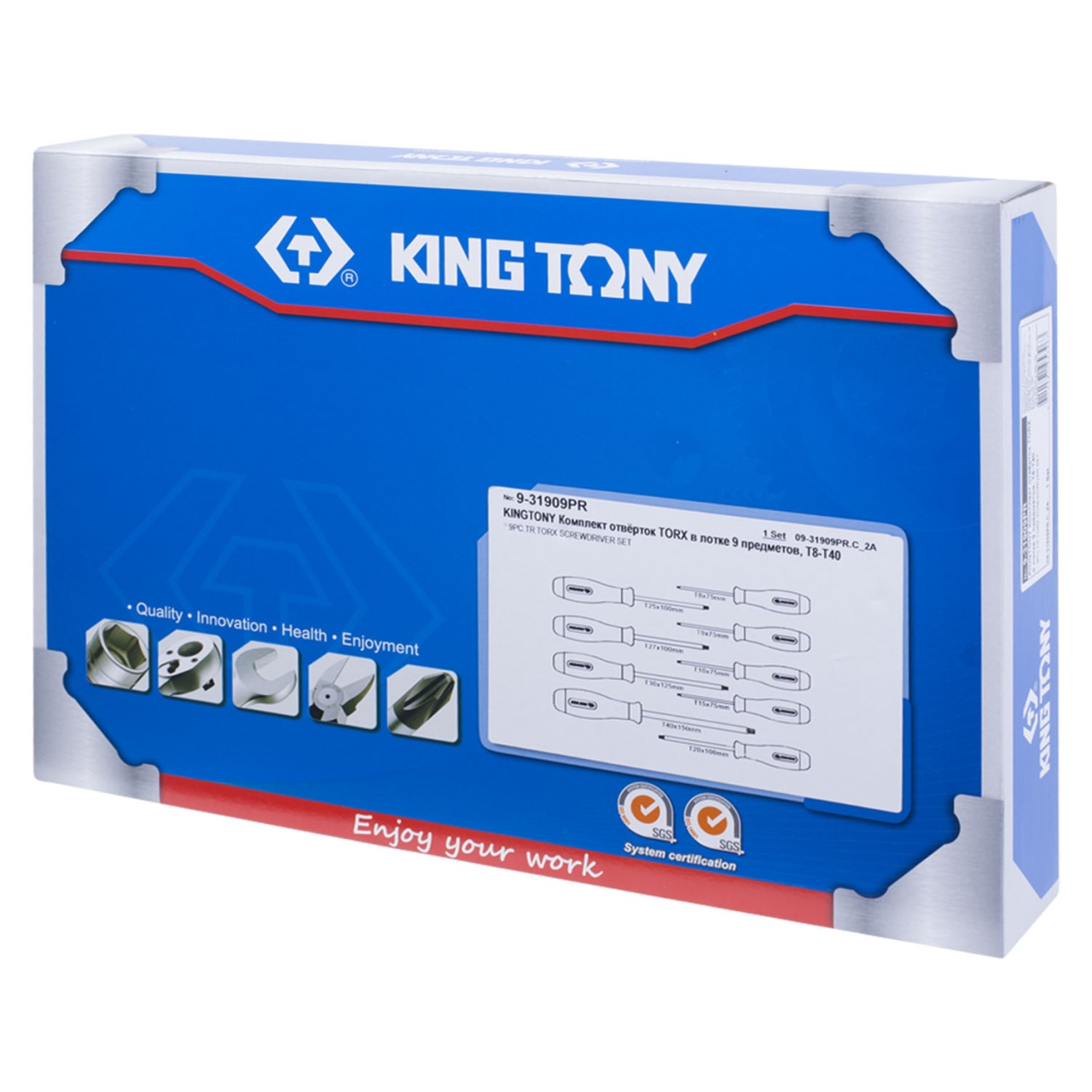 Набор отверток Torx, ложемент, 9 предметов KING TONY 9-31909PR Набор отверток Torx, ложемент, 9 предметов KING TONY 9-31909PR купить по цене 4 150 ₽ в интернет магазине ТЕХСАД