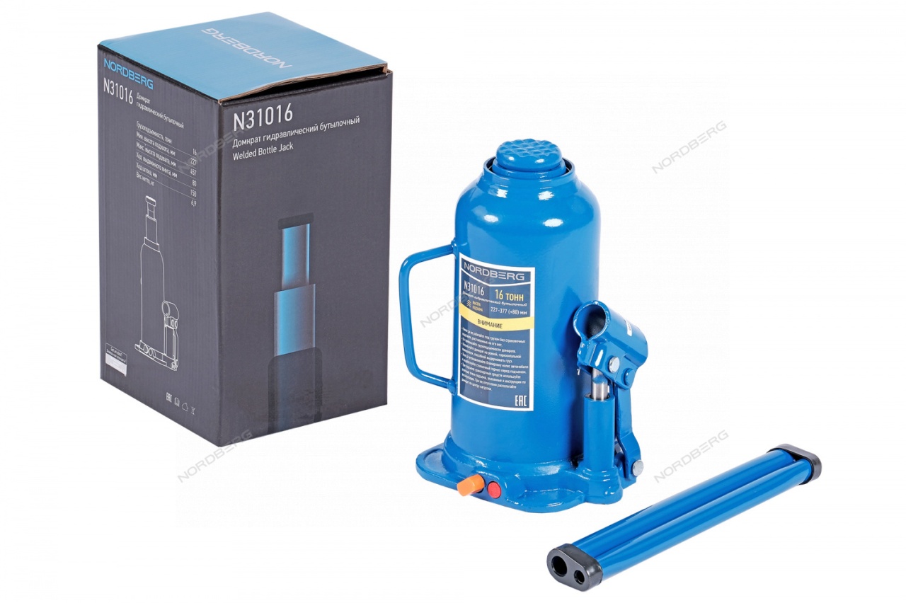 Домкрат бутылочный 16 т NORDBERG N31016 купить по цене 3&nbsp;471 ₽ в интернет магазине ТЕХСАД