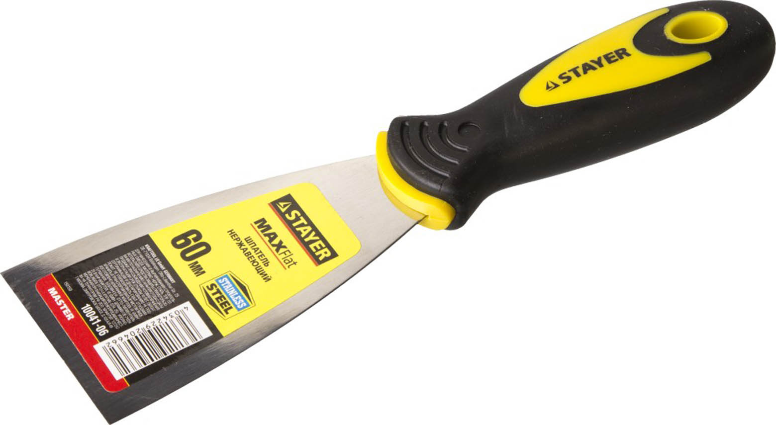 STAYER 60 мм, нержавеющее полотно, двухкомпонентная рукоятка, шпатель 10041-06 купить по цене 165 ₽ в интернет магазине ТЕХСАД