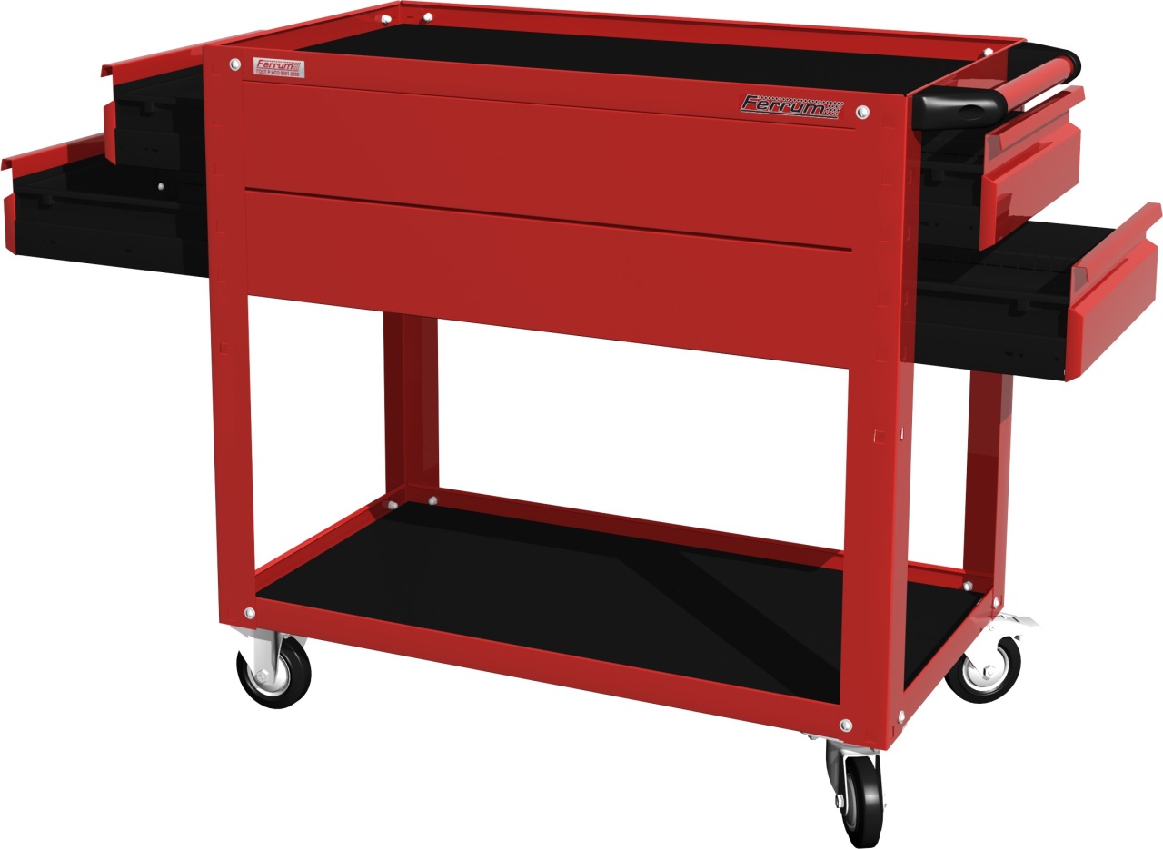 Тележка открытая, 2 полки и 4 ящика, красная FERRUM 02.224-3000 купить по цене 18 304 ₽ в интернет магазине ТЕХСАД