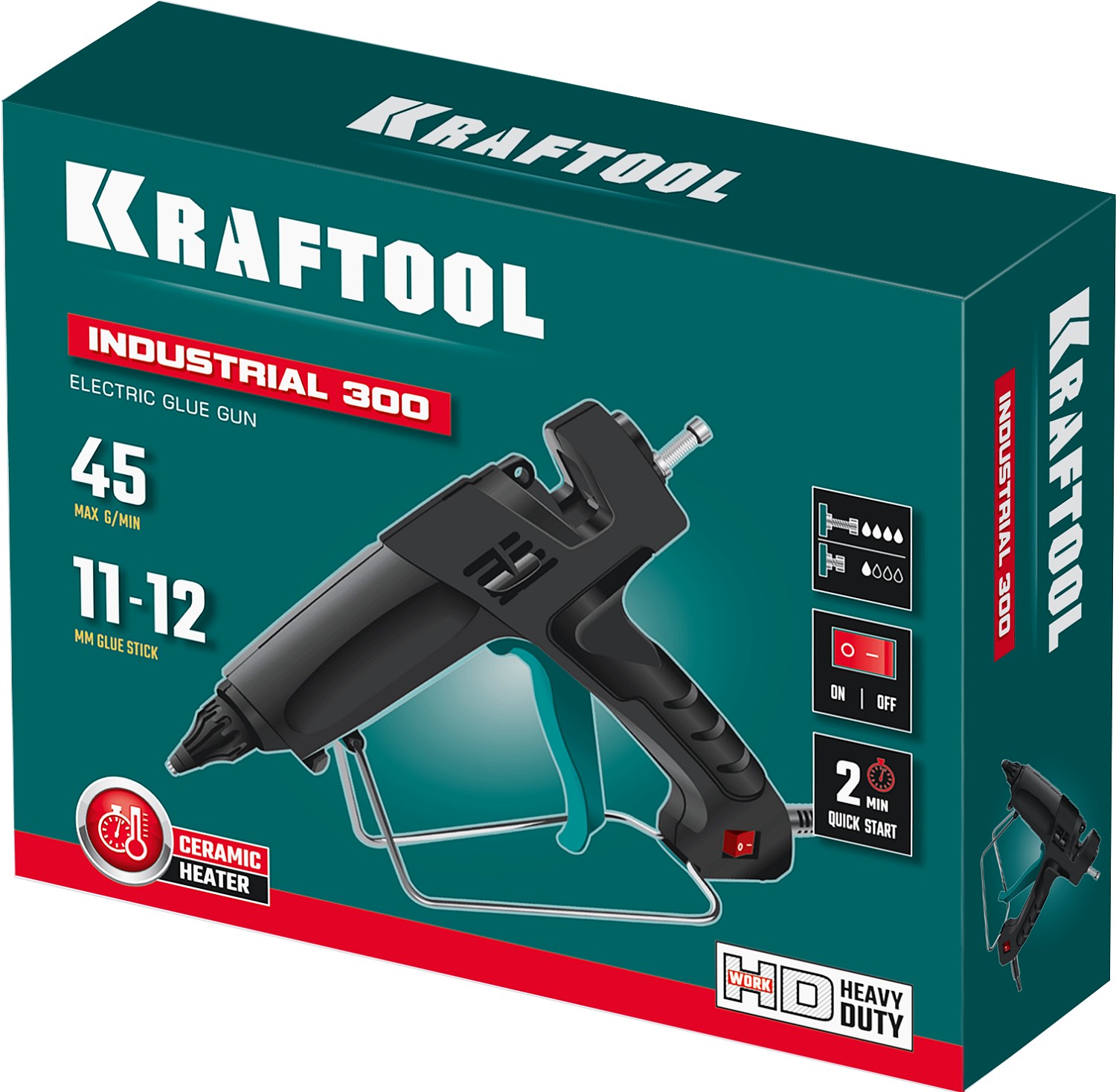 KRAFTOOL 11-12 мм, 300/310 Вт, выход клея 45 г/мин, пистолет клеевой (термоклеящий) Industrial 300 06842 купить по цене 7&nbsp;570 ₽ в интернет магазине ТЕХСАД