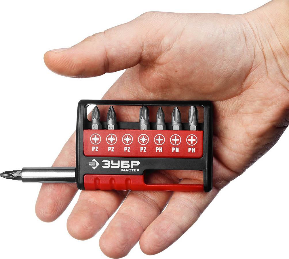 ЗУБР 8 шт., набор бит с адаптером МХ-8 26089-H8 купить по цене 340 ₽ в интернет магазине ТЕХСАД