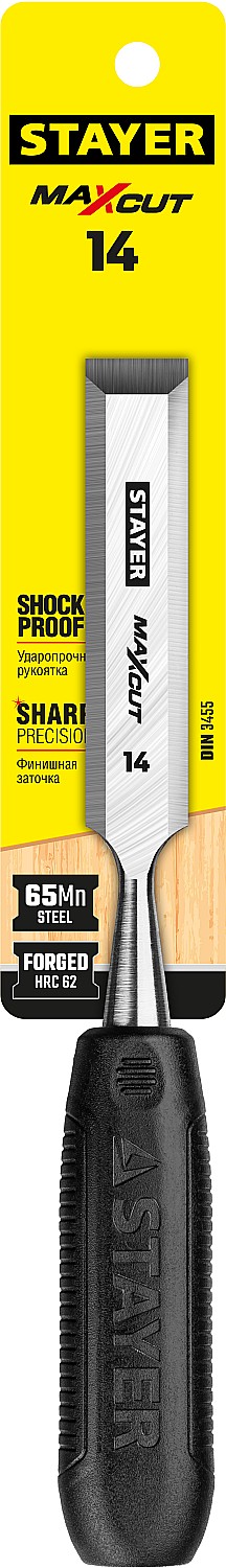 STAYER 14 мм, с плоской пластмассовой ручкой, стамеска 1820-14_z01 купить по цене 450 ₽ в интернет магазине ТЕХСАД