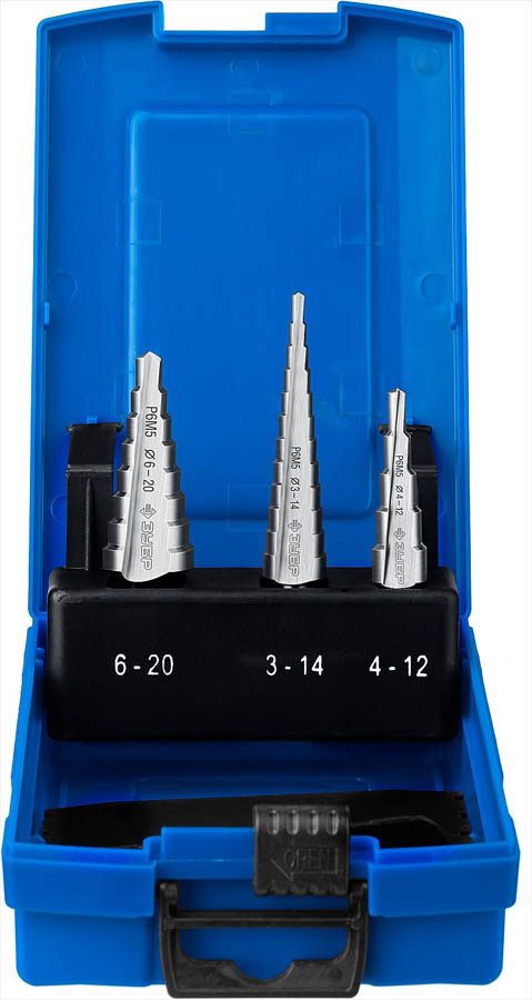 ЗУБР 3 шт., Р6М5, набор ступенчатых сверл 29670-3-20-H3_z01 Профессионал купить по цене 3 530 ₽ в интернет магазине ТЕХСАД