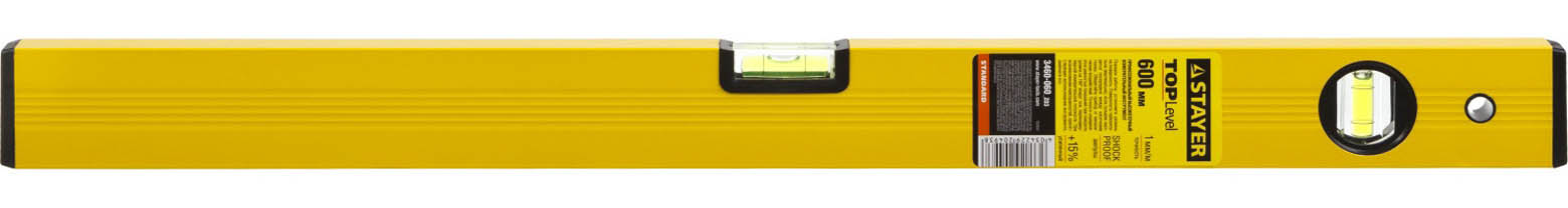 STAYER TOPLevel 600 мм уровень строительный, 2 глазка, линейка, 3460-060_z03 купить по цене 293 ₽ в интернет магазине ТЕХСАД