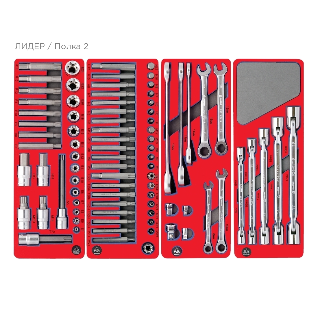 Набор инструментов ''ЛИДЕР'' для тележки, 14 ложементов, 270 предметов МАСТАК 5-00270 купить по цене 149 700 ₽ в интернет магазине ТЕХСАД