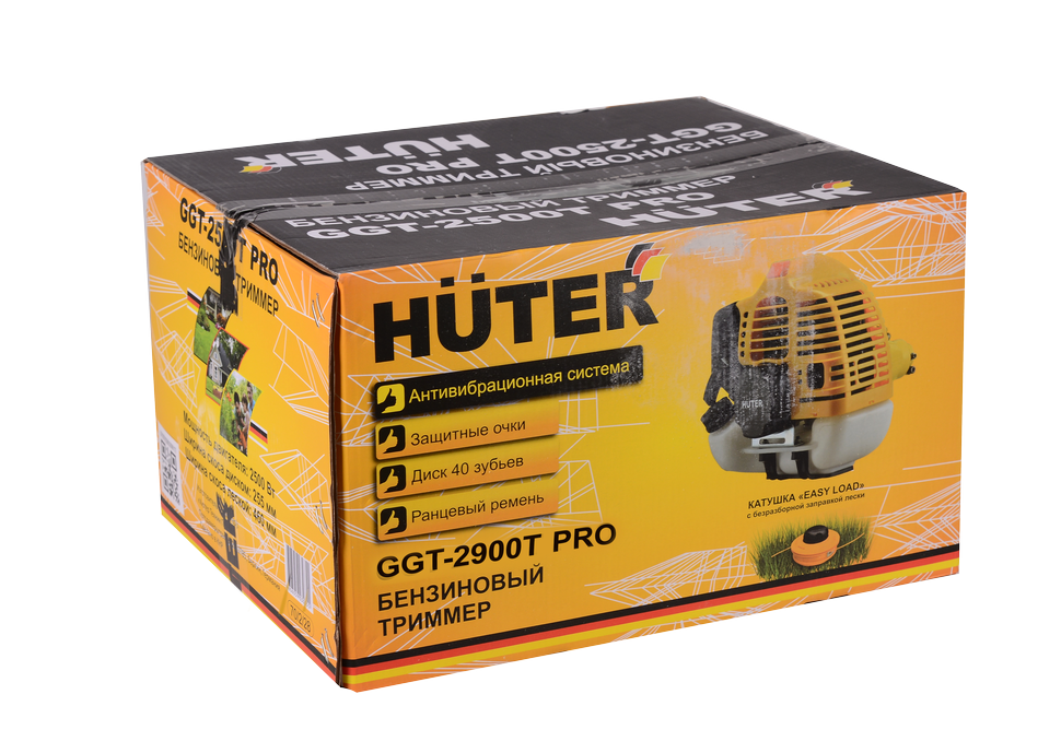 Триммер бензиновый HUTER GGT-2900T PRO (с антивибрационной системой) купить по цене 15&nbsp;490 ₽ в интернет магазине ТЕХСАД