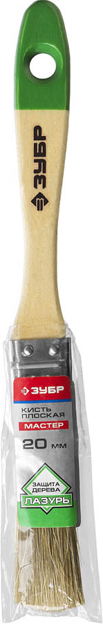 ЗУБР 20 мм, 3/4'', щетина смешанная, кисть малярная плоская ЛАЗУРЬ 4-01009-020 Мастер купить по цене 46 ₽ в интернет магазине ТЕХСАД