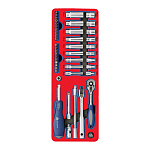 Набор торцевых головок 1/4” с принадлежностями, ложемент, 45 предметов МАСТАК 5-002045 купить по цене 6 890 ₽ в интернет магазине ТЕХСАД