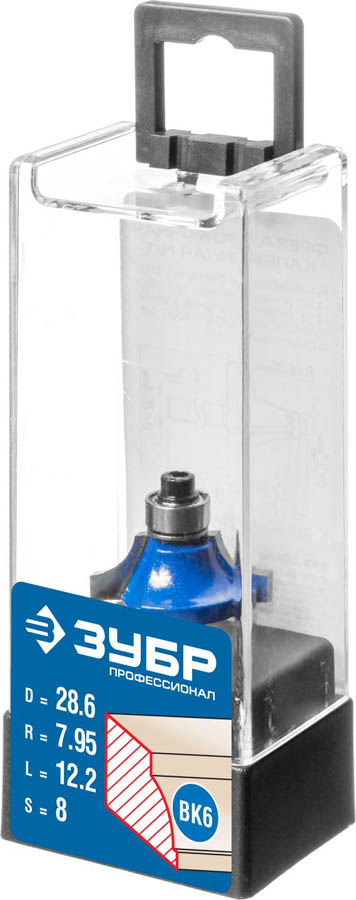 ЗУБР 28.6 x 12.2 мм, радиус 7.95 мм, фреза кромочная калевочная №1 28700-28.6 Профессионал купить по цене 790 ₽ в интернет магазине ТЕХСАД
