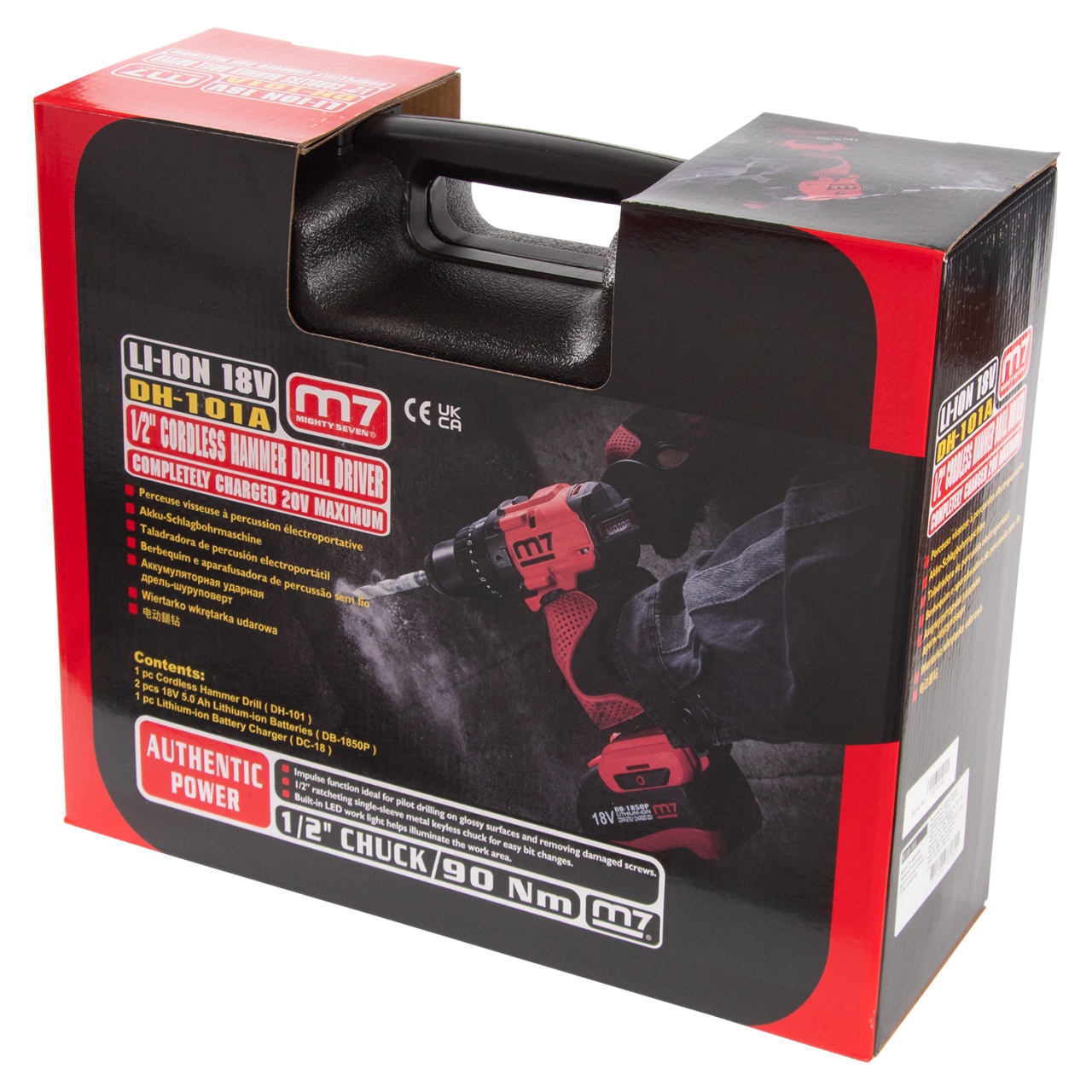 Аккумуляторная дрель-шуруповерт 18 В, ударная, кейс MIGHTY SEVEN DH-101A купить по цене 35&nbsp;500 ₽ в интернет магазине ТЕХСАД