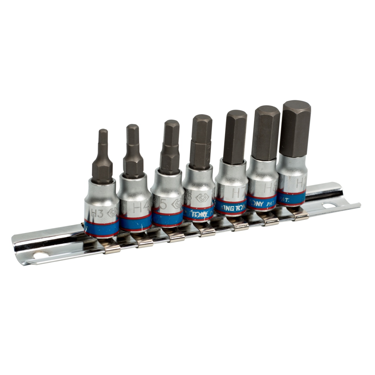 Набор торцевых насадок 1/4'', Hex, 3-10 мм, L = 37 мм, 7 предметов KING TONY 2127PR купить по цене 870 ₽ в интернет магазине ТЕХСАД