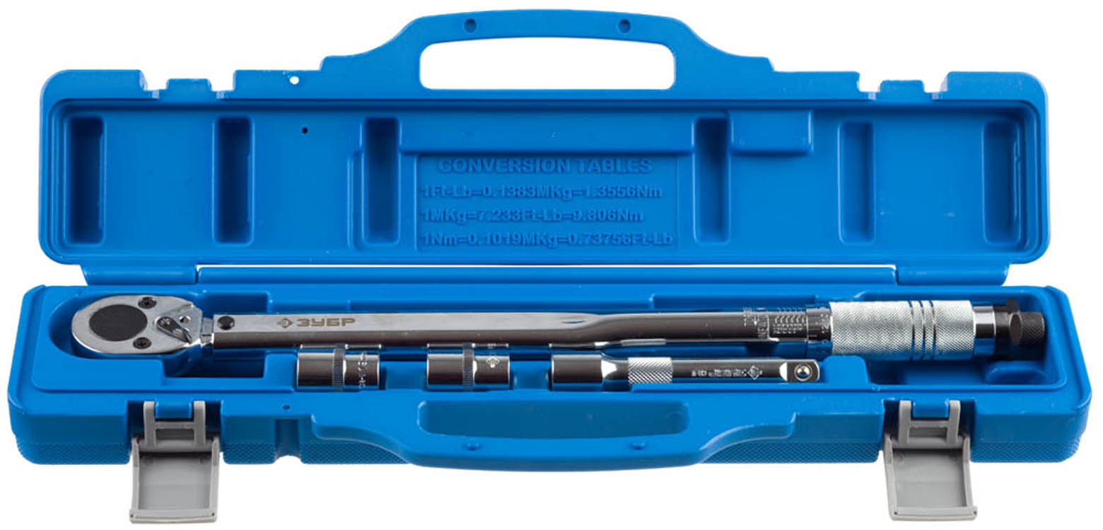 ЗУБР 1/2'', 42-210 Нм, динамометрический ключ в наборе 64094-H4 Эксперт купить по цене 3 534 ₽ в интернет магазине ТЕХСАД