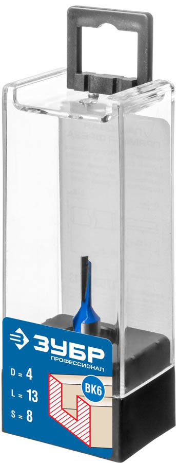 ЗУБР 4 x 13 мм, хвостовик 8 мм, фреза пазовая прямая 28753-4-13, Профессионал купить по цене 328 ₽ в интернет магазине ТЕХСАД