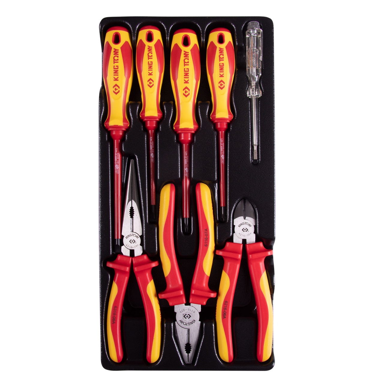 Набор диэлектрического инструмента, ложемент, 8 предметов KING TONY 9-40618GP купить по цене 9 310 ₽ в интернет магазине ТЕХСАД