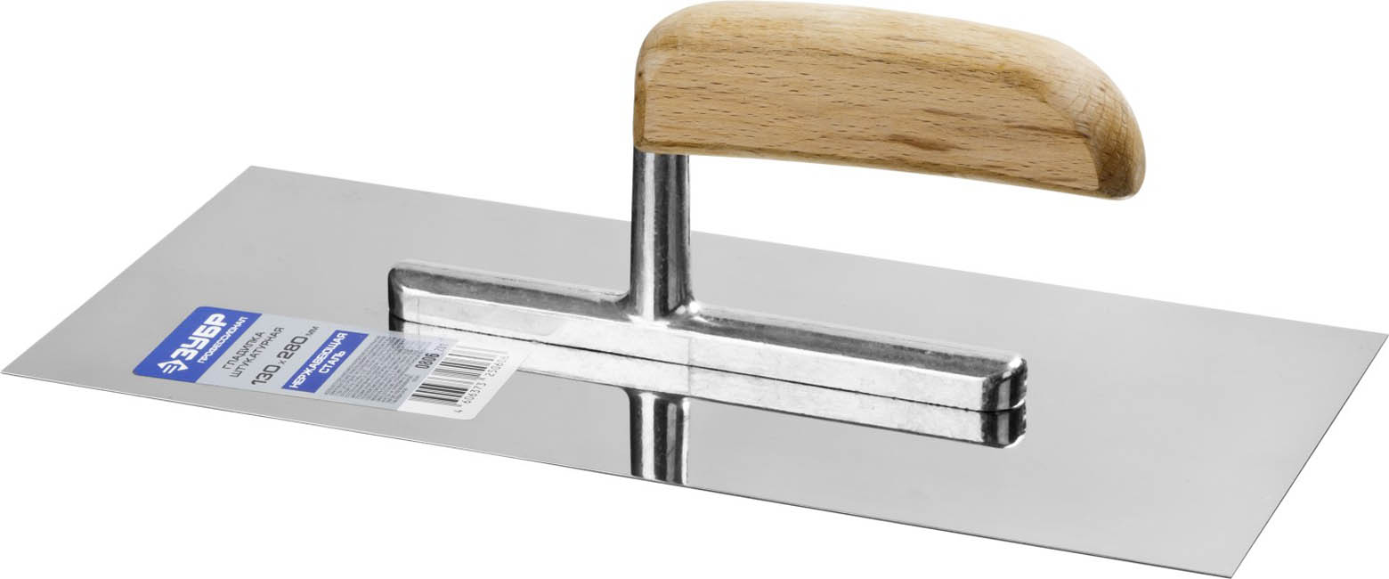 ЗУБР 130x280 мм, нержавеющая, деревянная рукоятка, гладилка штукатурная 0806_z01 Профессионал купить по цене 810 ₽ в интернет магазине ТЕХСАД
