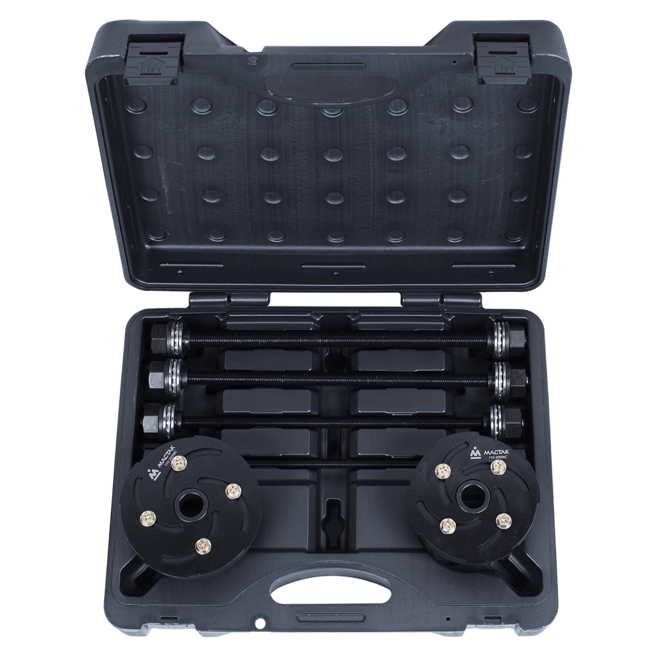 Набор оправок для монтажа и демонтажа сайлентблоков, 34-82 мм, кейс, 6 предметов МАСТАК 110-20006C купить по цене 36 850 ₽ в интернет магазине ТЕХСАД