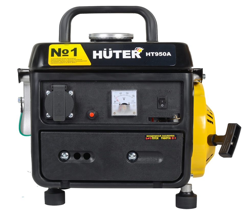 Портативный бензогенератор HUTER HT950A купить по цене 12 390 ₽ в интернет магазине ТЕХСАД