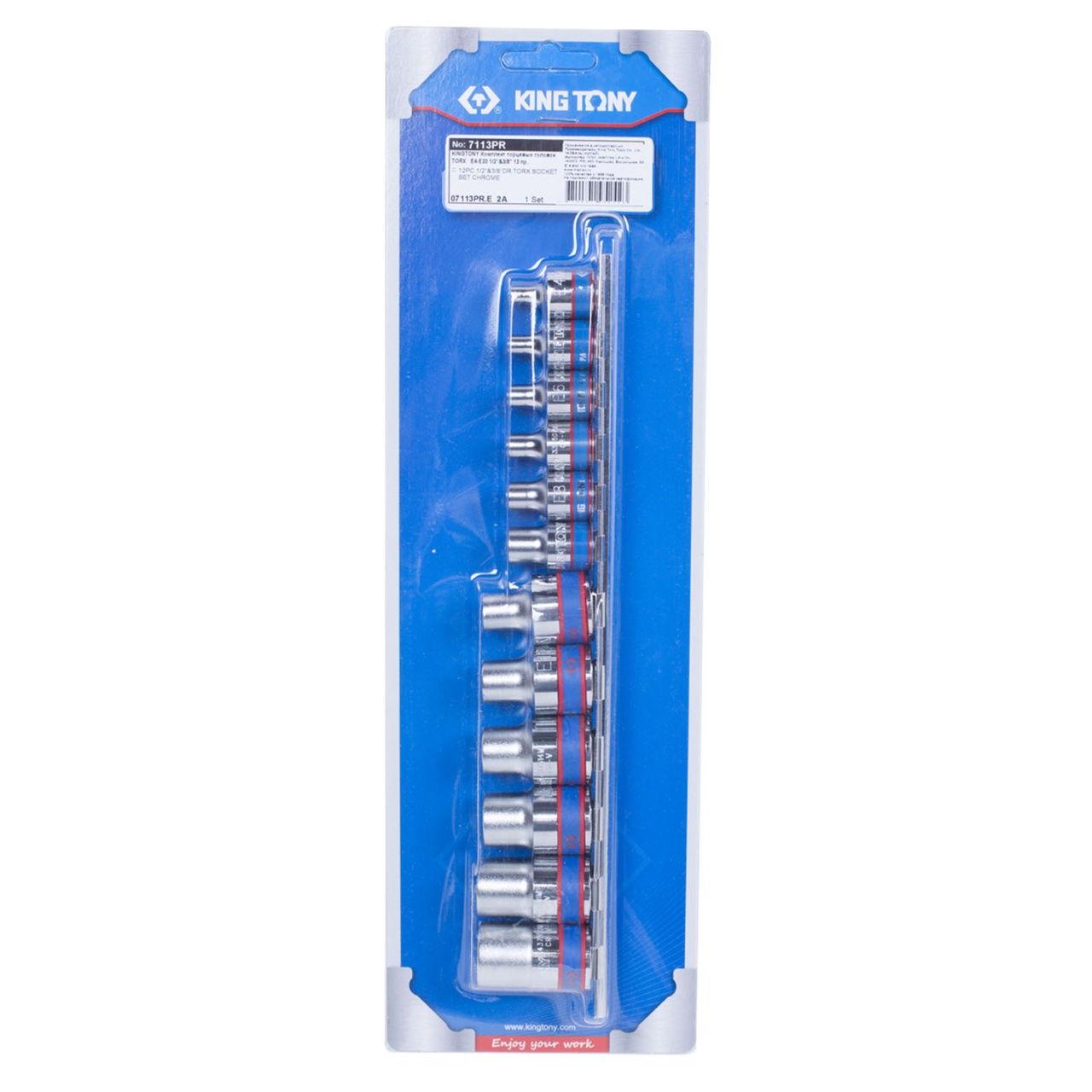 Набор торцевых головок 3/8'', 1/2'', TORX Е-стандарт, E4-E20, 12 предметов KING TONY 7113PR Набор торцевых головок 3/8'', 1/2'', TORX Е-стандарт, E4-E20, 12 предметов KING TONY 7113PR купить по цене 2 290 ₽ в интернет магазине ТЕХСАД