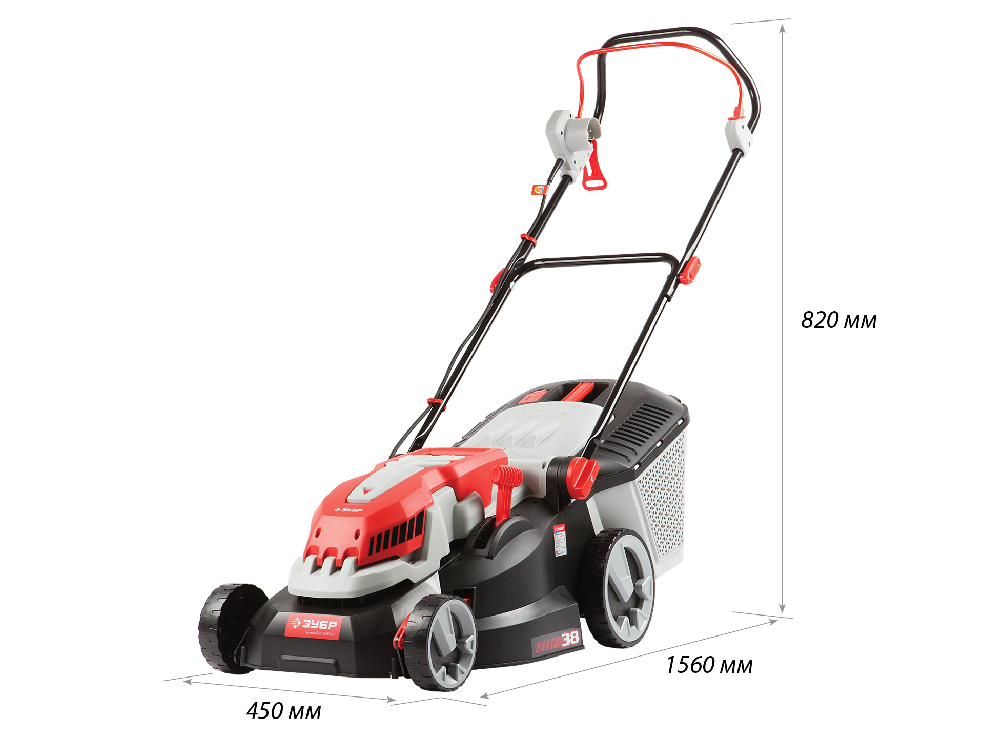 ЗУБР 1400 Вт, 380 мм, газонокосилка электрическая ЗГКЭ-38-1400 Мастер купить по цене 6 880 ₽ в интернет магазине ТЕХСАД