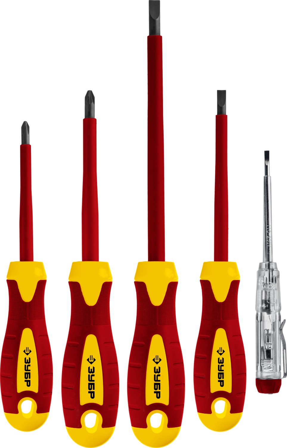 ЗУБР 5 шт, SL 3, 5/PH 1, 2, тестер 100-250 В, набор отверток 25265 Профессионал купить по цене 1 160 ₽ в интернет магазине ТЕХСАД