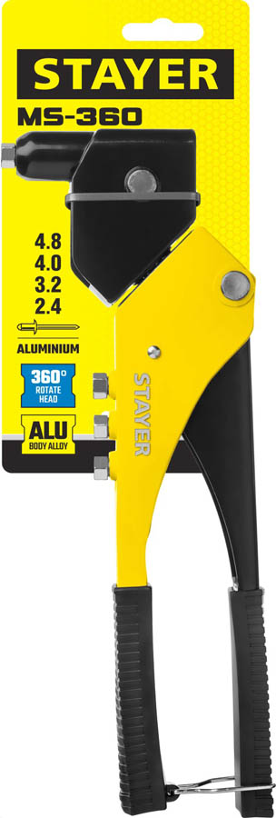 STAYER заклепки 2,4-4,8 мм из алюминия, литой корпус 0-360°, заклепочник поворотный 3110_z01 купить по цене 980 ₽ в интернет магазине ТЕХСАД