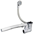 ЗУБР для ванн, с выпуском и пластмассовыми чашками, сифон 51871 купить по цене 312 ₽ в интернет магазине ТЕХСАД