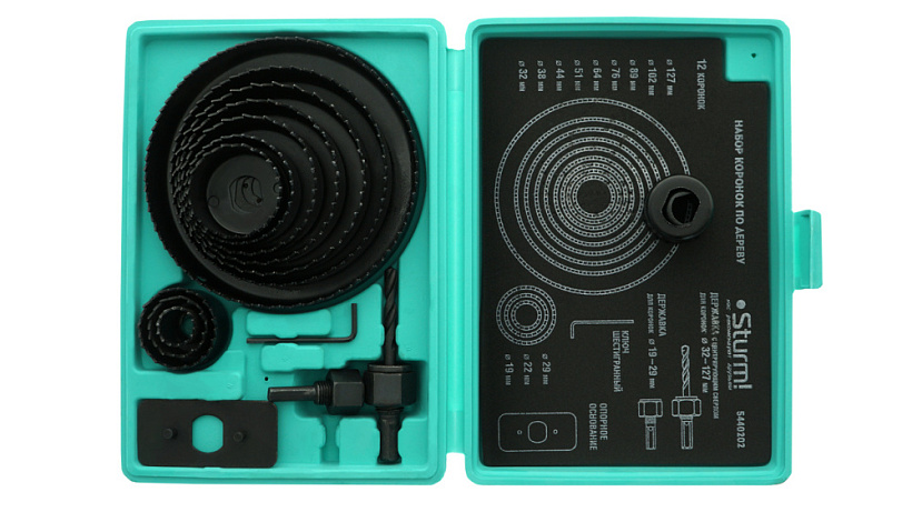 Набор коронок по дереву Sturm! 5440202 купить по цене 1 590 ₽ в интернет магазине ТЕХСАД