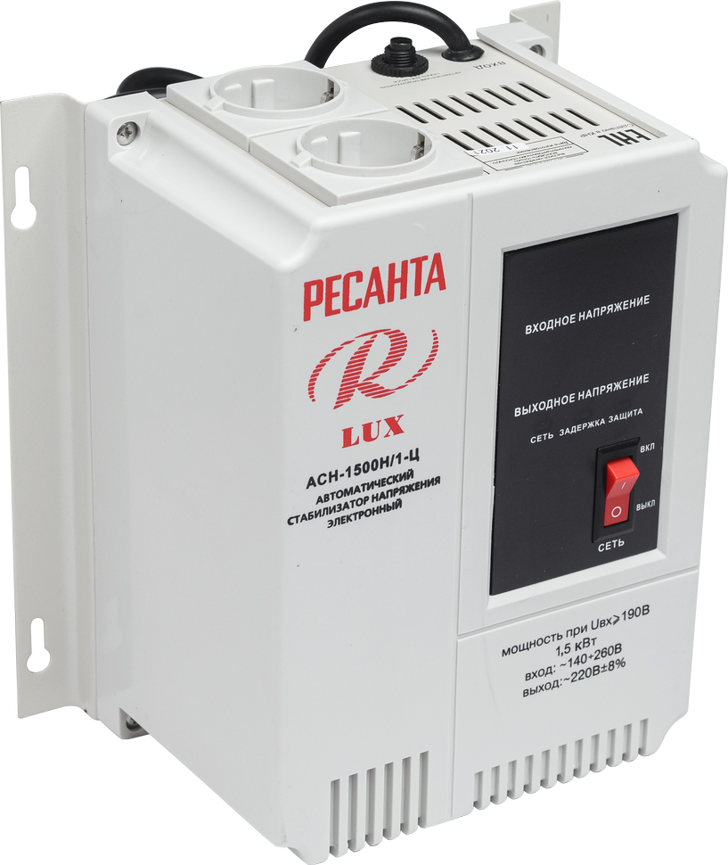 Стабилизатор напряжения серии LUX РЕСАНТА АСН-1500Н/1-Ц купить по цене 5 590 ₽ в интернет магазине ТЕХСАД
