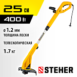 STEHER 400 Вт, ш/с 25 см, триммер сетевой TEL-25-410 купить по цене 2 920 ₽ в интернет магазине ТЕХСАД