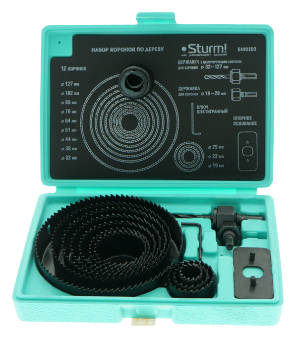 Набор коронок по дереву Sturm! 5440202 купить по цене 1 590 ₽ в интернет магазине ТЕХСАД