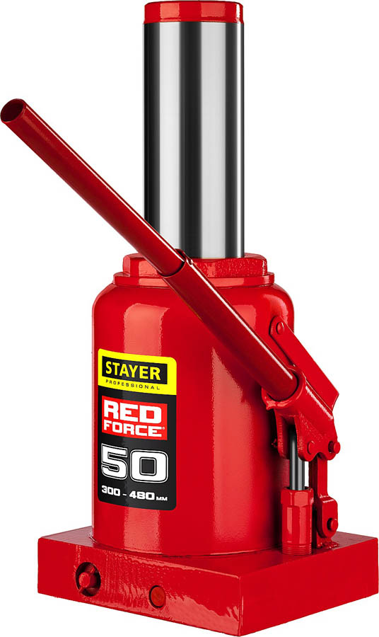 STAYER 50 т, 300-480 мм, домкрат бутылочный гидравлический RED FORCE 43160-50_z01 Professional купить по цене 12 700 ₽ в интернет магазине ТЕХСАД