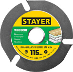 STAYER WOODCUT Ø 115 мм, 3 резца, диск пильный для УШМ 36854-115 купить по цене 440 ₽ в интернет магазине ТЕХСАД