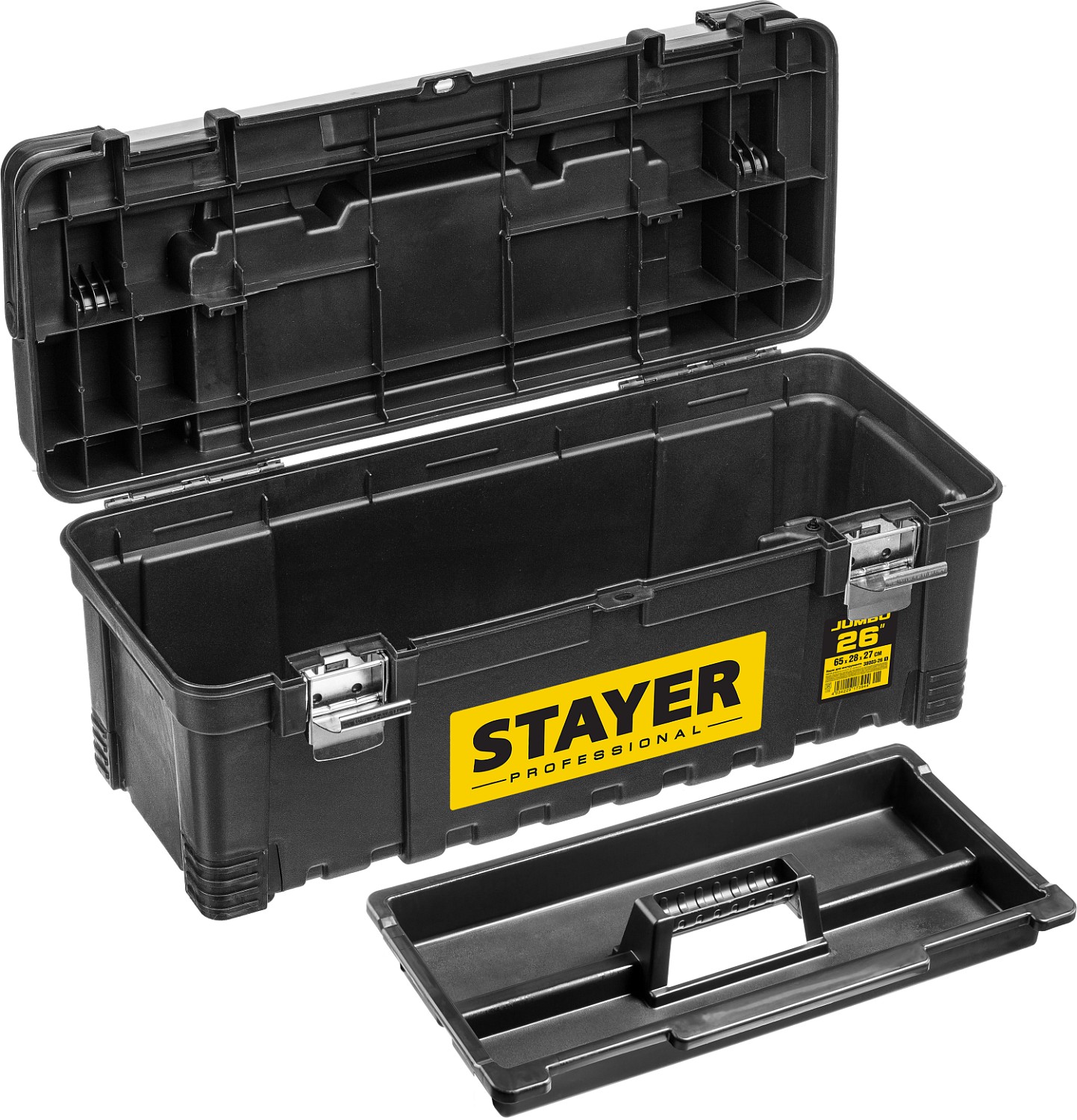 STAYER 656 х 270 х 285 мм (26''), пластиковый, ящик для инструмента JUMBO-26 38003-26_z01 Professional купить по цене 5 170 ₽ в интернет магазине ТЕХСАД